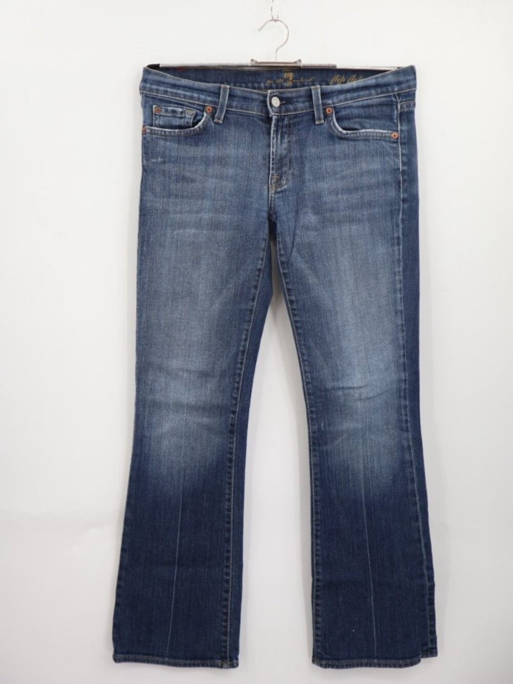 7 For All Mankind Flip Flop Y2K Boot Cut Womens Jeans Sz 29x28 Distressed - Picture 2 of 16